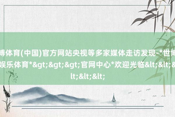 世博体育(中国)官方网站央视等多家媒体走访发现-*世博在线娱乐体育*>>>官网中心*欢迎光临<<<