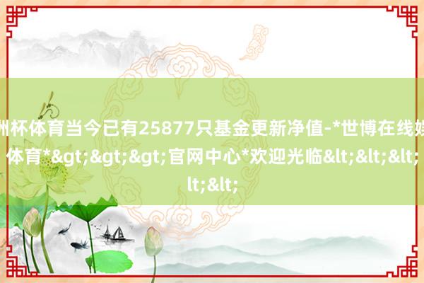 欧洲杯体育当今已有25877只基金更新净值-*世博在线娱乐体育*>>>官网中心*欢迎光临<<<